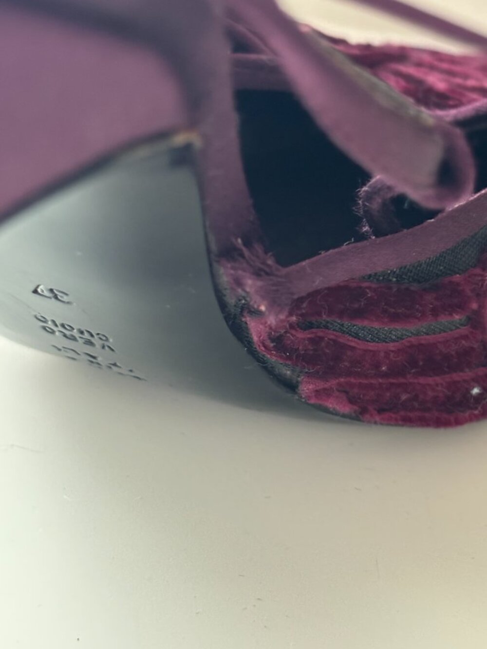 Philosophy di Alberta Ferretti Purple Velvet Lace Up Pointed Heels EU 37 US 6.5 - Picture 6 of 9